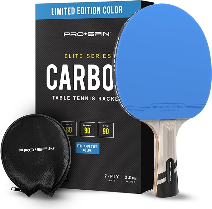 Complete look of Pro Spin Carbon Fiber ping pong paddle
